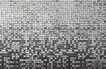 The walls are decorated with silver of tiles, texture background