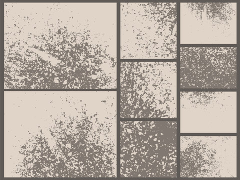 Grunge textures set rust metal vector backgrounds