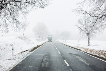 dangerous winter road