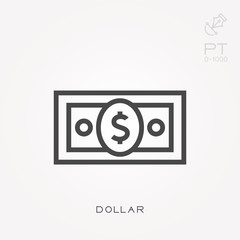 Line icon dollar