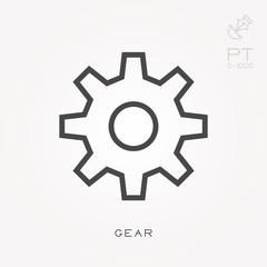 Line icon gear