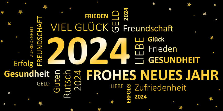 Glückwunschkarte Silvester 2024 - Guten Rutsch und ein frohes neues Jahr 