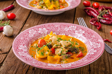 Chicken curry vegetable delish food