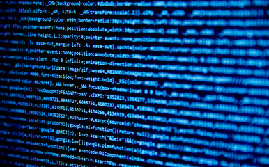 Screen with software developer code.