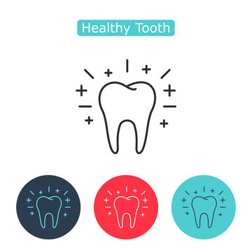 Vector outline tooth Icon.