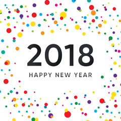New year design with colorful background, Happy new year 2018 vector illustration