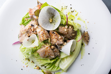 Chicken salad with lettuce,