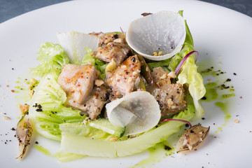 Chicken salad with lettuce,