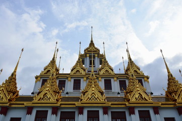 Fototapeta premium only metallic castle in the world at Ratcha Nadda temple Thailand