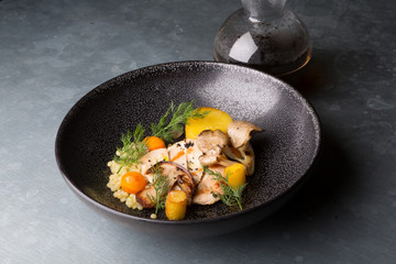 Mushroom soup with chicken