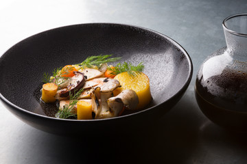 Mushroom soup with chicken