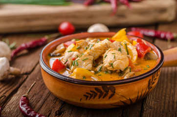 Chicken curry vegetable delish food