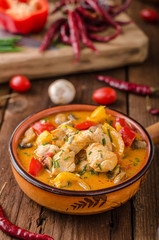 Chicken curry vegetable delish food