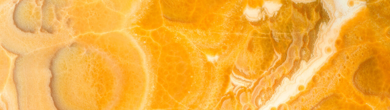 High Resolution Stone Background. Onyx Or Yellow Marble. Panoramic Image. Can Be Used For Kitchen Skinali.