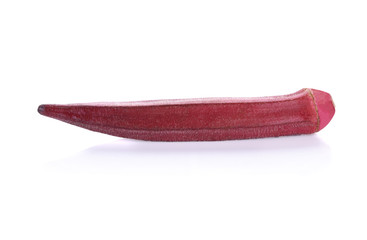 Naklejka premium Red okra on white background