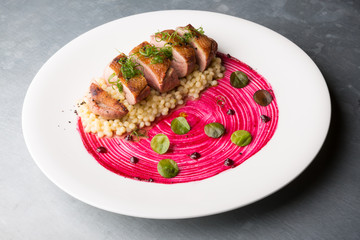 Grilled duck meat
