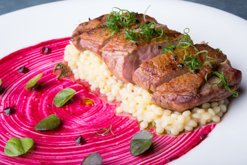 Grilled duck meat
