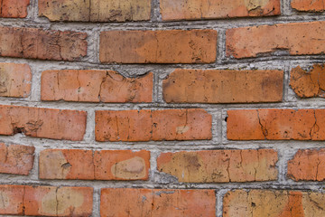 Background of the old red brick wall