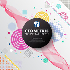 Naklejka premium Abstract colorful color circle geometric pattern design and background. Use for modern design, cover, poster, template, decorated, brochure