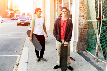 Teenage friends walking at the street