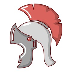 Roman helmet icon, cartoon style
