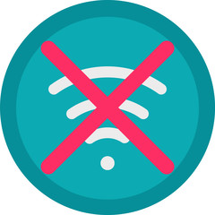 Obraz premium Vector Icon of a no connection in flat style with outline. Pixel perfect. Player and multimedia icon.