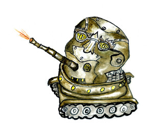 Fototapeta premium Robot Warrior Art