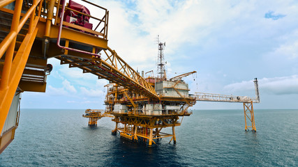 Offshore Oil Rig in The Middle of The Sea