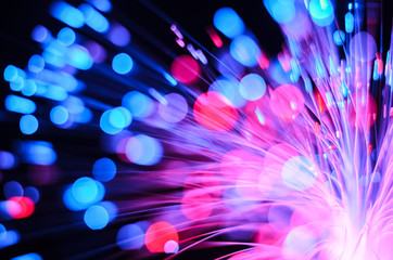 Fiber optics lights abstract background.