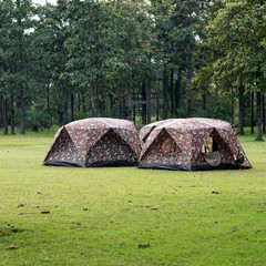 camping tents at the outdoor camp site