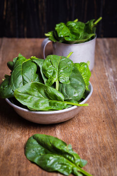 green fresh spinach