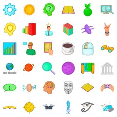 Shield icons set, cartoon style