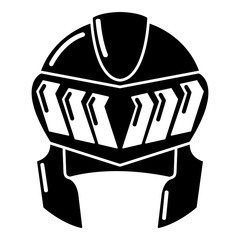 Knight helmet medieval icon, simple black style