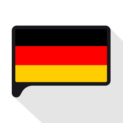 Speech Bubble flag of Germany. The symbol of Independence Day, a souvenir, a button language, an icon.