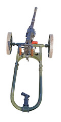 Old Machine Gun on white