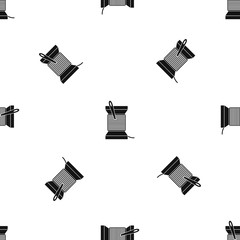 Needle and thread pattern seamless black