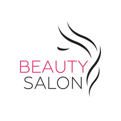 Beautiful woman logo template for hair salon, beauty salon, cosmetic