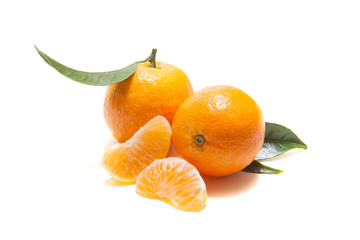 Tangerine on a white background