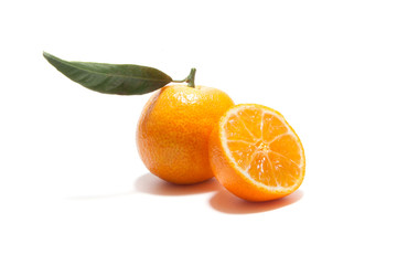 Tangerine on a white background