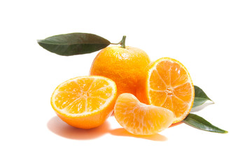 Tangerine on a white background