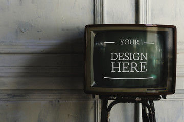 Design space on television screen monitor