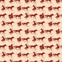 Seamless background with war chariots.