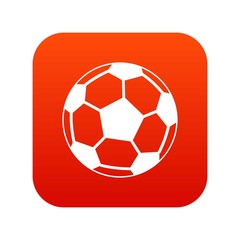 Soccer ball icon digital red
