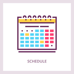 Schedule icon. Planning and timemanagment concept. Vector linear pictogram.