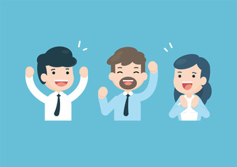 Obraz na płótnie Canvas Business team celebrating together, happy people Success concept, vector illustration.