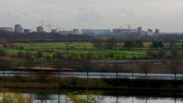 4K Timelapse Cars Construction & &Oslash;restaden Amager Copenhagen Denmark 2017