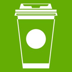Paper coffee cup icon green