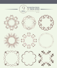 illustration of set of vintage design elements, Set of page divider and design elements vector illustration.
