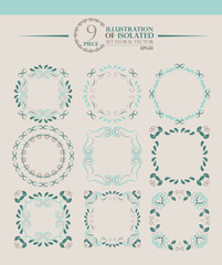 illustration of set of vintage design elements,Set of page divider and design elements vector illustration.