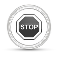Weißer Button - Stoppschild